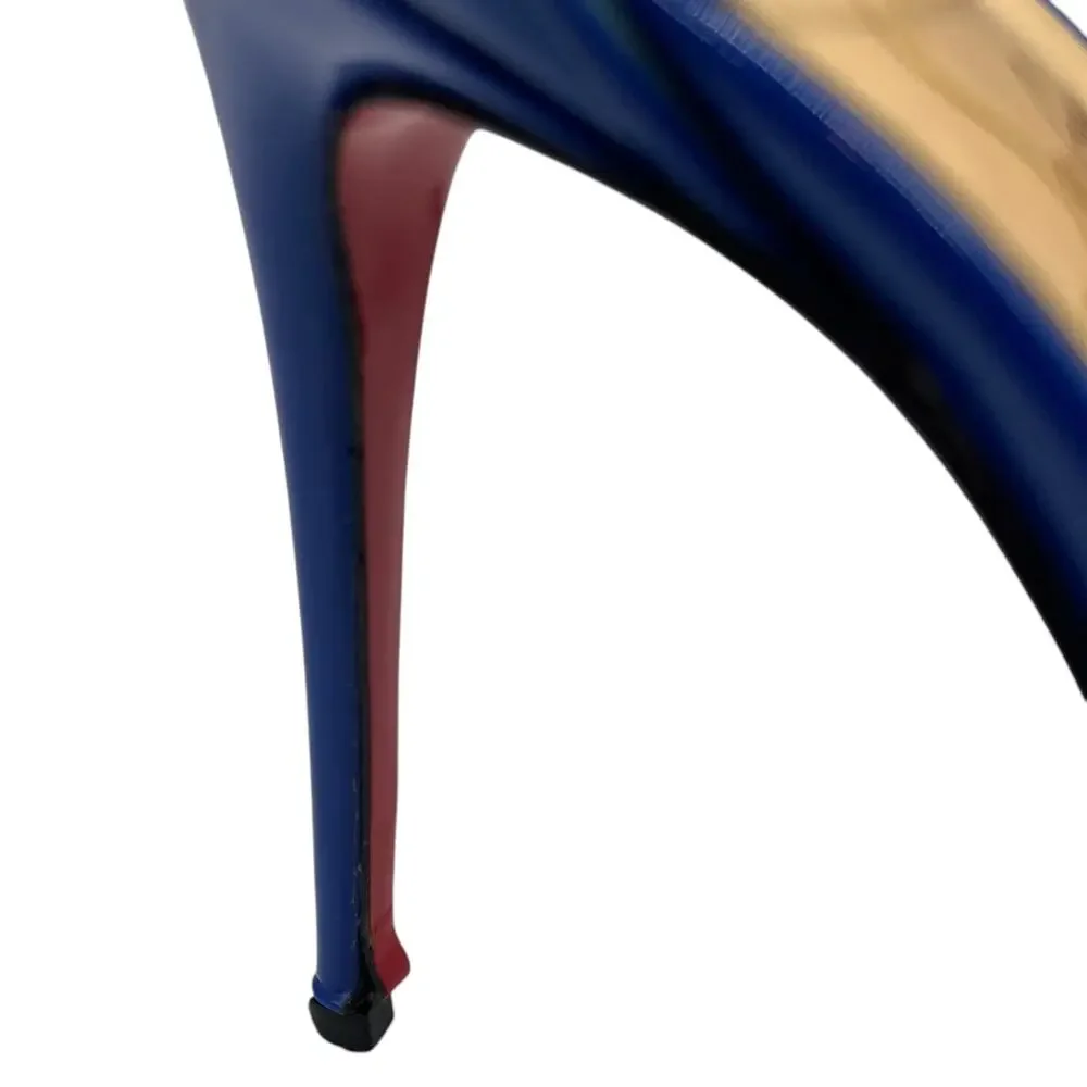 Christian Louboutin Pumps Heels Cross Blake 100 Patent Leather Electric Blue 37